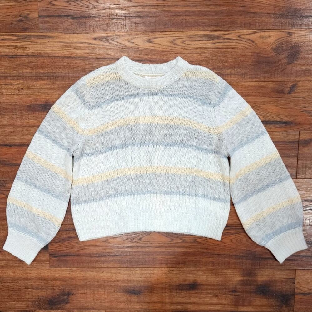 LC Lauren Conrad Women's Crew Neck Stripe Knit Sequin Pullover Sweater XX-Large